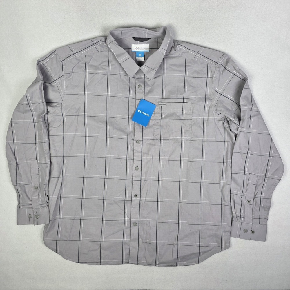 Columbia Vapor Ridge III Shirt Mens 2XL Gray Outdoor Gorpcore New Plaid
